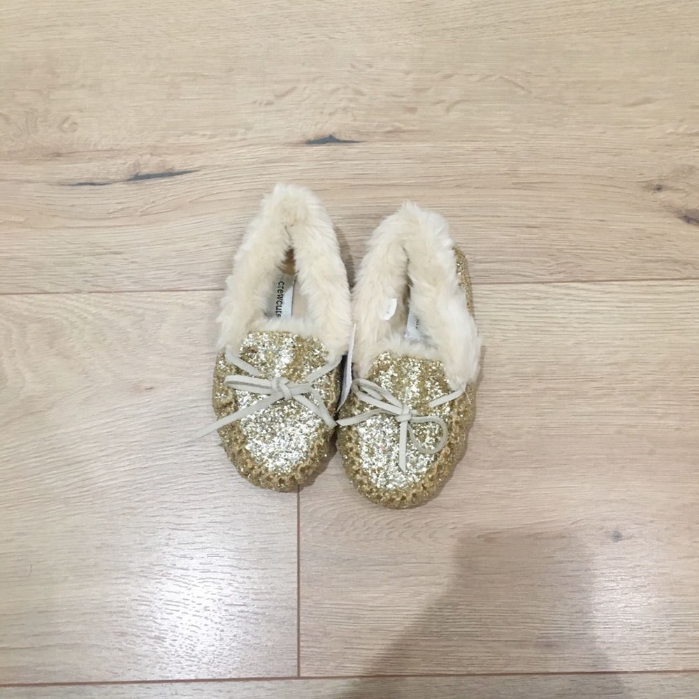Brand new J. Crew girls faux fur  loafers